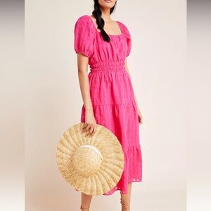 Anthropologie Francesca Tiered Midi Dress Size S